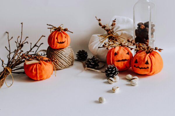 Fabric pumpkin decor