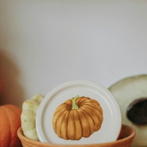 Ceramic pumpkin dessert plate