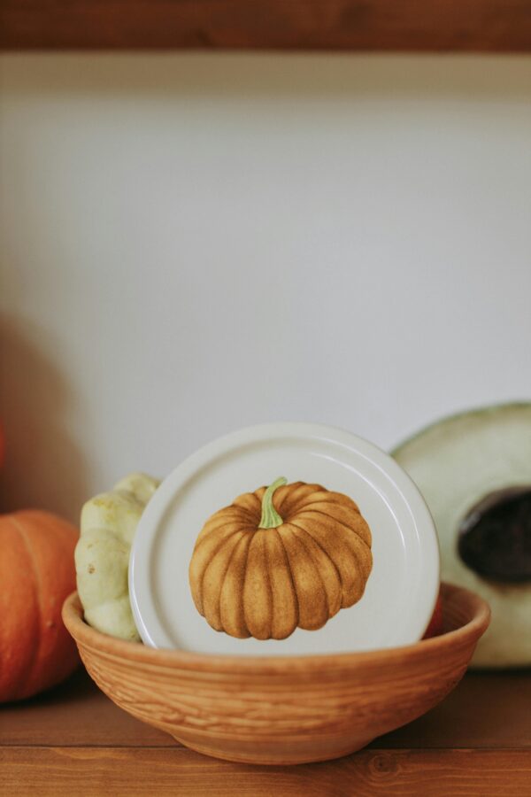 Ceramic pumpkin dessert plate